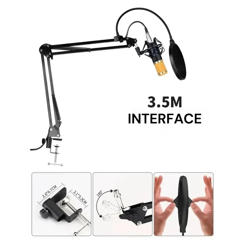 Mesh Interface Microphone Kit V8 Plus BM800 Full Equipment for Professional Recording with Exceptional Sound Quality