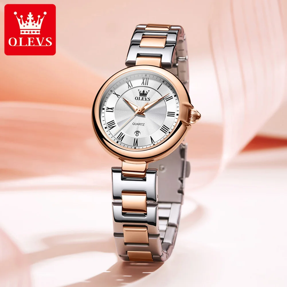 

OLEVS 5608 Elegant Ladies Wrist watch for Women Waterproof Stainless Steel Luxury Quartz Watch with Auto Date Feature