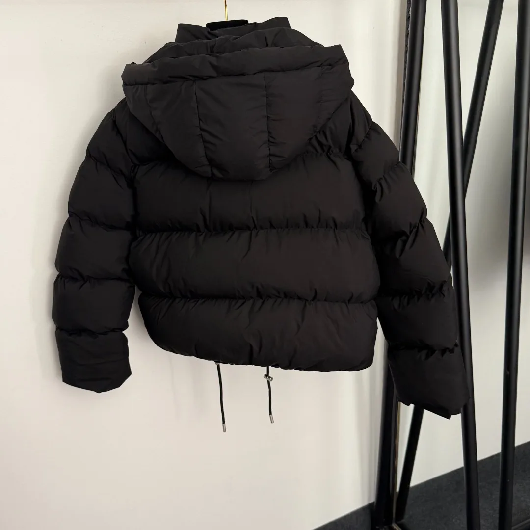 

Осень-зима 2022, теплая женская короткая хлопковая куртка, ветрозащитная хлопковая куртка с манжетами и шнурком на талии, с длинными рукавами и капюшоном