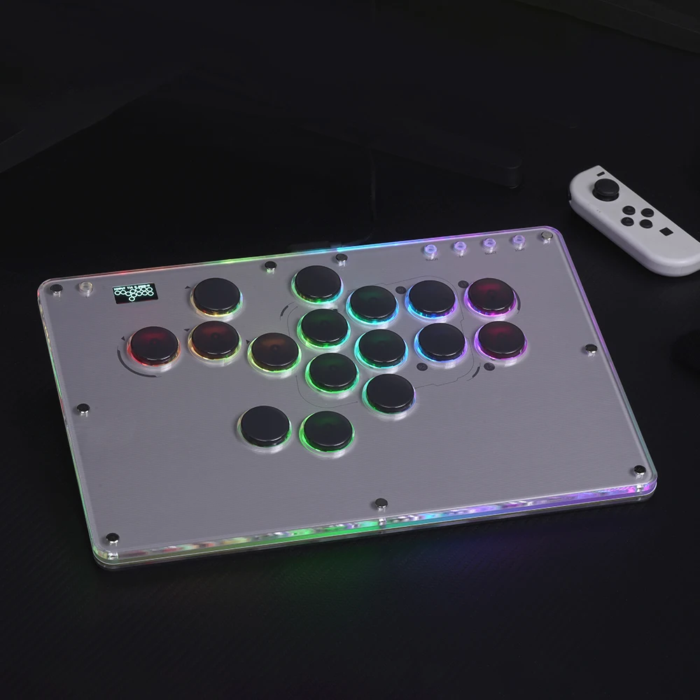 Haute42 Arcade Joystick Multi Button Acrylic Leverless Hitbox Controller For PC/ PS5/PS4 /Switch Control Arcade Stick Controller