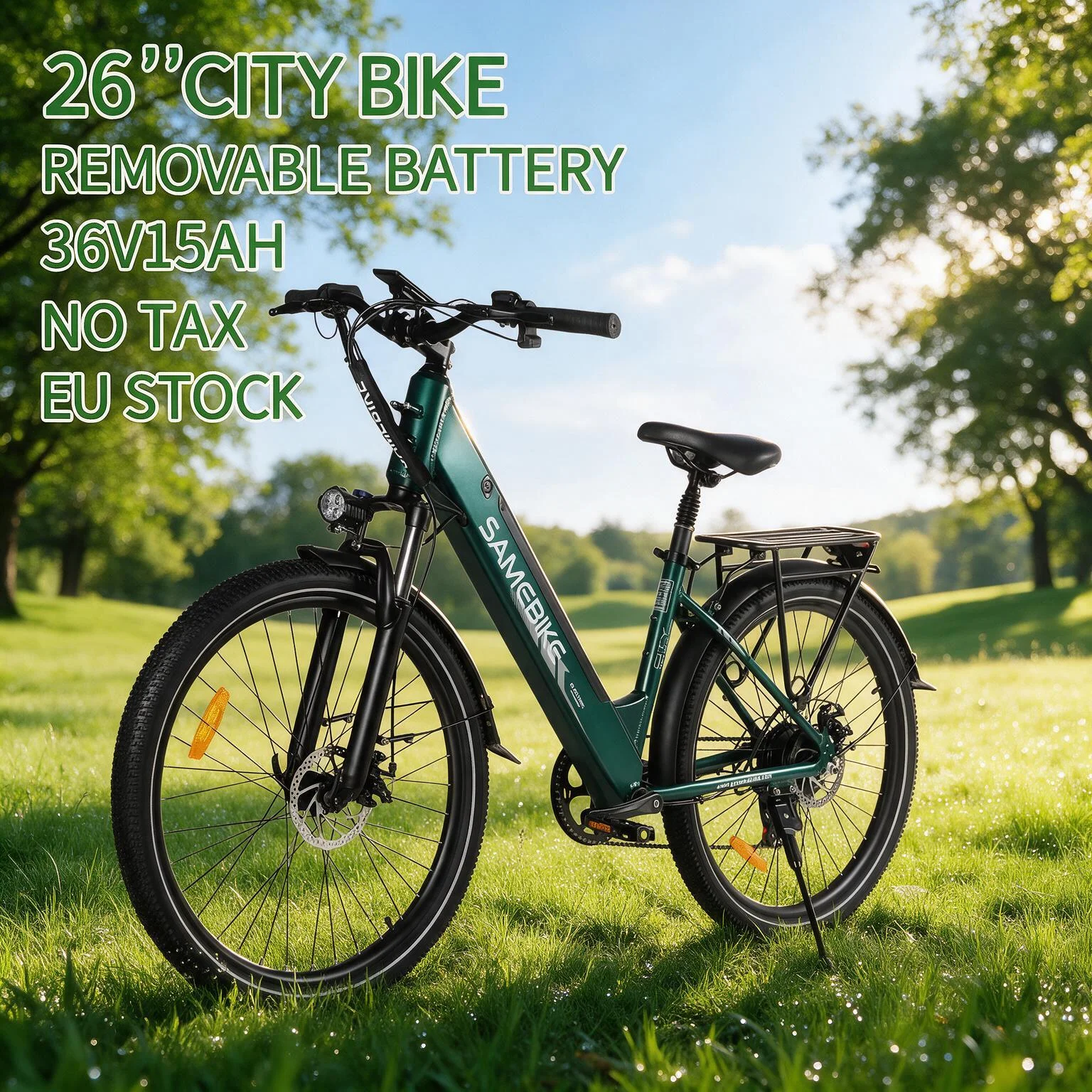 SAMEBIKE RS-A01Pro Elektrofahrrad für Erwachsene 26 Zoll E-Bike 36V 15AH City E-Bike 7-Gang E-Bike mit LCD-Display