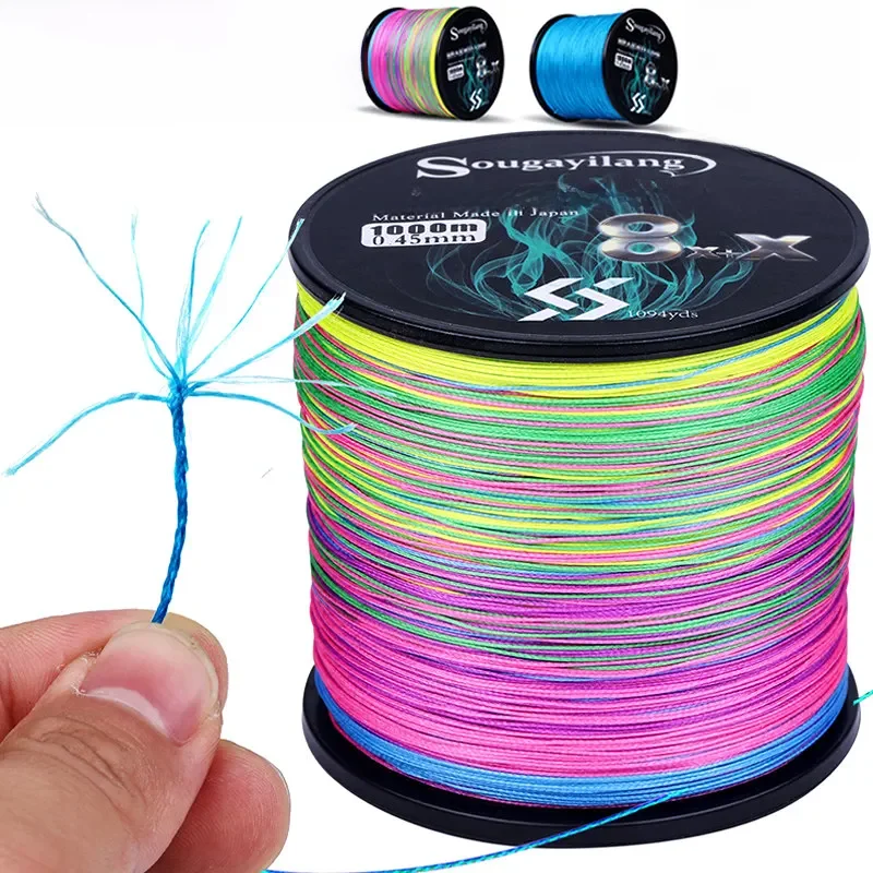 Sougayilang nouveau 9 brins PE ligne de pêche Raid ligne de pêche 300M 500M 1000M fil de pêche Multifilament carpe ligne de pêche outil