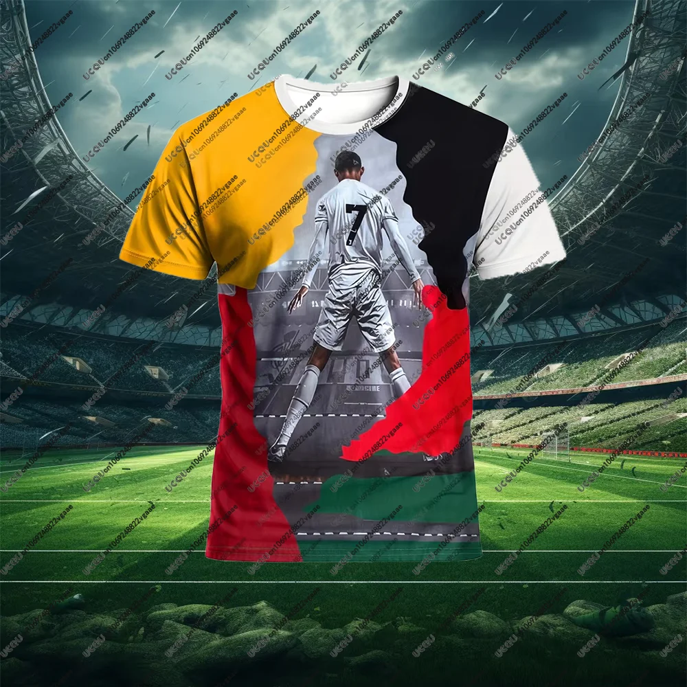 

Football Jersey Tee Men Male Gift Soccer Ronaldo Casual Street Boys Daily Sportswear T Shirt Top P-Portugal Quick-drying Top Hot