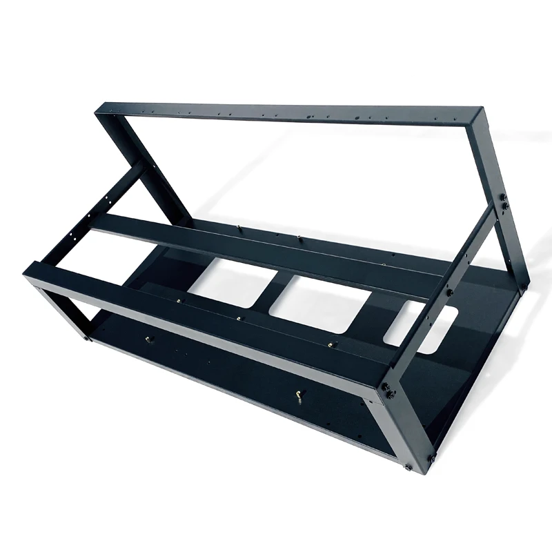 Steel Coin Open Air Miner Mining Frame Rig Case Up To 12 GPU 8Cards Ethereum Bitcoin Mining Rig Aluminum Stackable Mining Frame