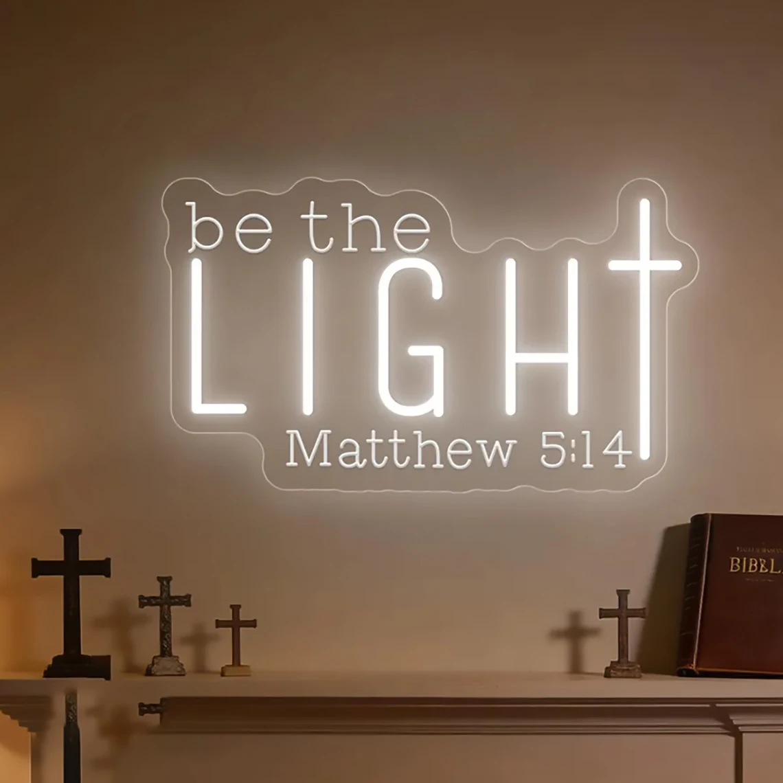 Be The Light Neon Sign Bible Verse Neon Decor Religious Faith Sign Christian Home Wall Decor Church Decor Christian Gifts