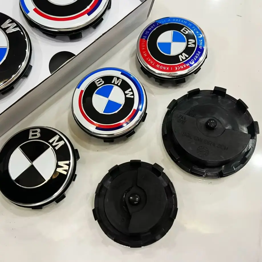 

1PCS 56/68mm automobile hub cover magnetic suspension tire center cover for BMW 1/3/5/7-series, X1 X3 X5 50th anniversary logo.