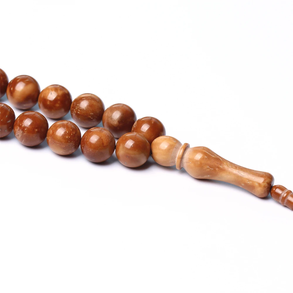 Natural Wood  Kuka Tasbih 9mm 33 beads Man\'s Misbaha Muslim prayer beads Pocket Islam Rosary