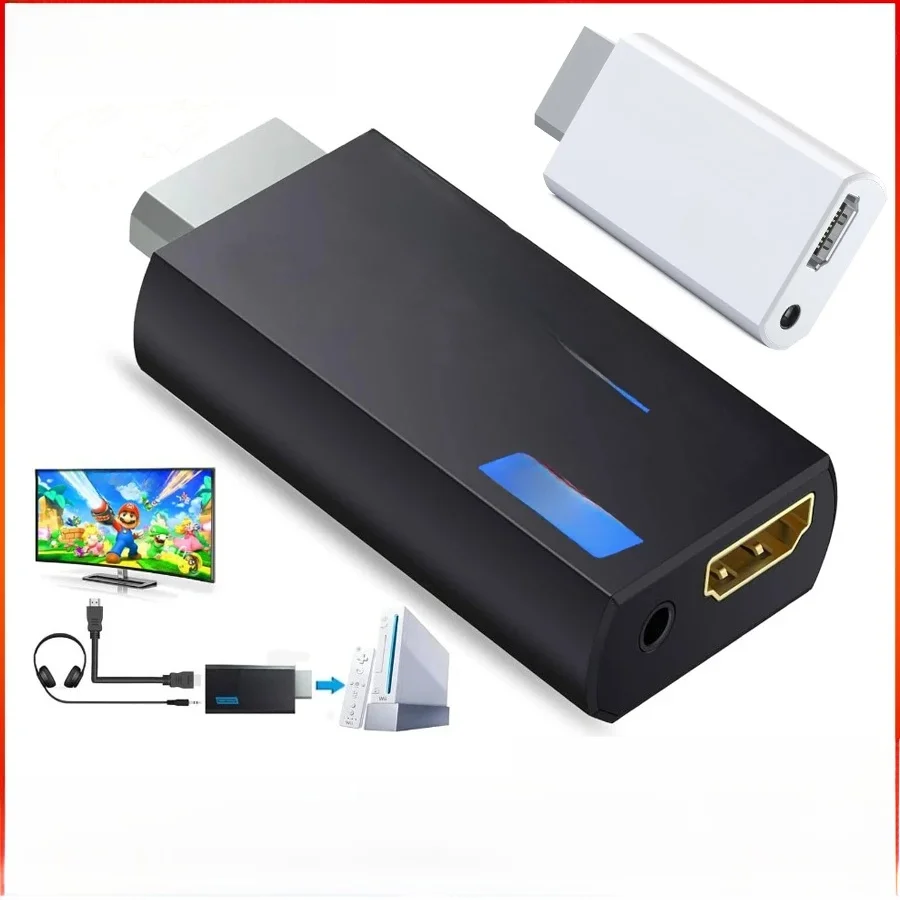 Convertisseur WII vers HDMI Full HD 1080P WII vers HDMI Wii 2 convertisseur HDTV adaptateur Wii vers HDMI Audio 3.5mm pour écran de moniteur HDTV PC