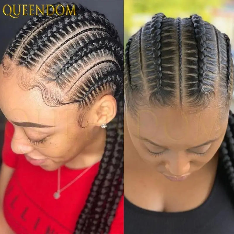 36 ''الصناعية صندوق جامبو الدانتيل شعر مستعار أمامي كامل الدانتيل كورنو تويست جديلة فو Locs شعر مستعار للنساء السود عقدة صندوق شعر مستعار مضفر #2