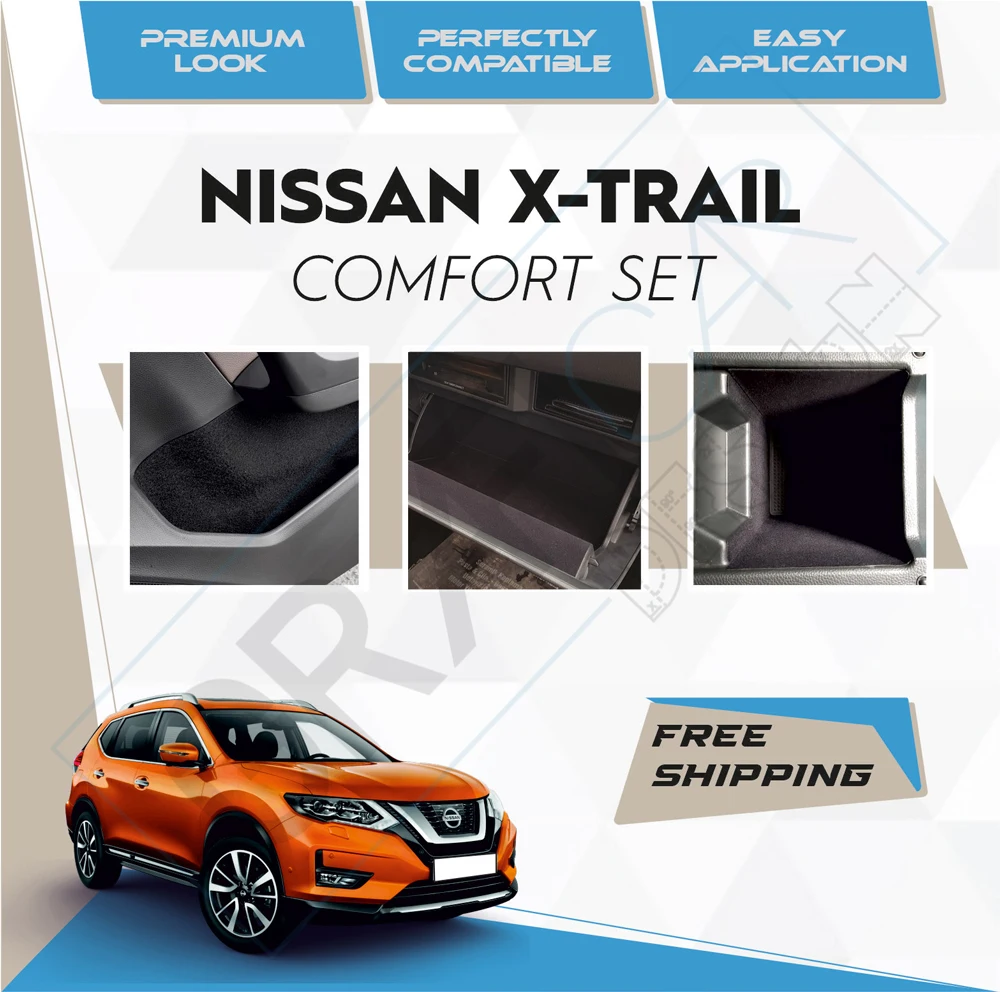 Nissan X-Trail Comfort Set-Ready Fabric Coating In-Car Accessory Self-Adhesive Insulation Effective Coating Set