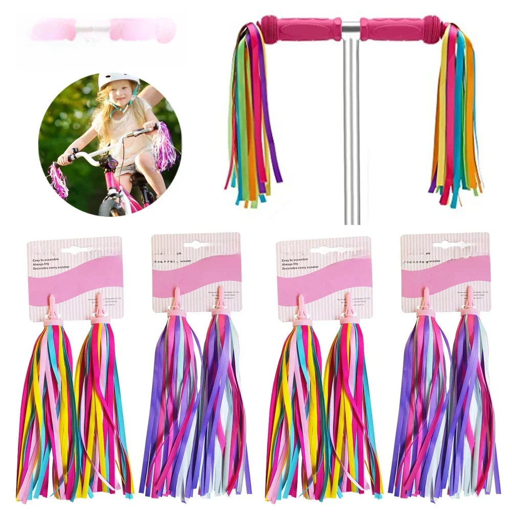 AliExpress MOJOYCE 2/4PCS Bicycle Handlebar Kids Girls Boys Scooter Cycling Colorful Streamers Ribbon Decoration