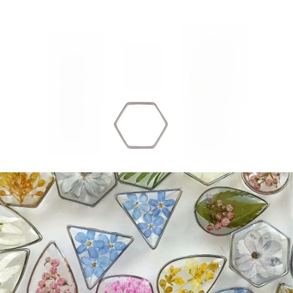 30 sztuk miedziane ramki formy geometryczne obramowanie pusta podstawa gwiazda serce żywica epoksydowa Charms dla majsterkowiczów wisiorki akcesoria do wyrobu biżuterii — zdjęcie 2