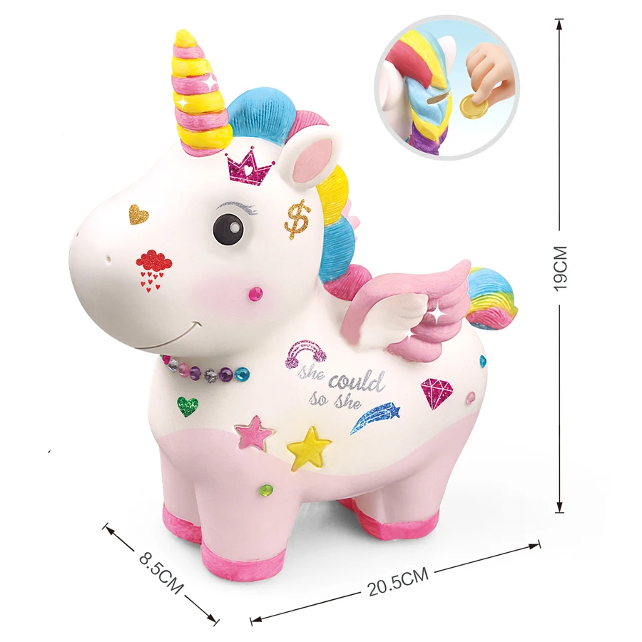 Unicorn Piggy Bank Children's Fun Money Saving Toys Parent-kids Interactive Toys Birthday Gifts for Kids