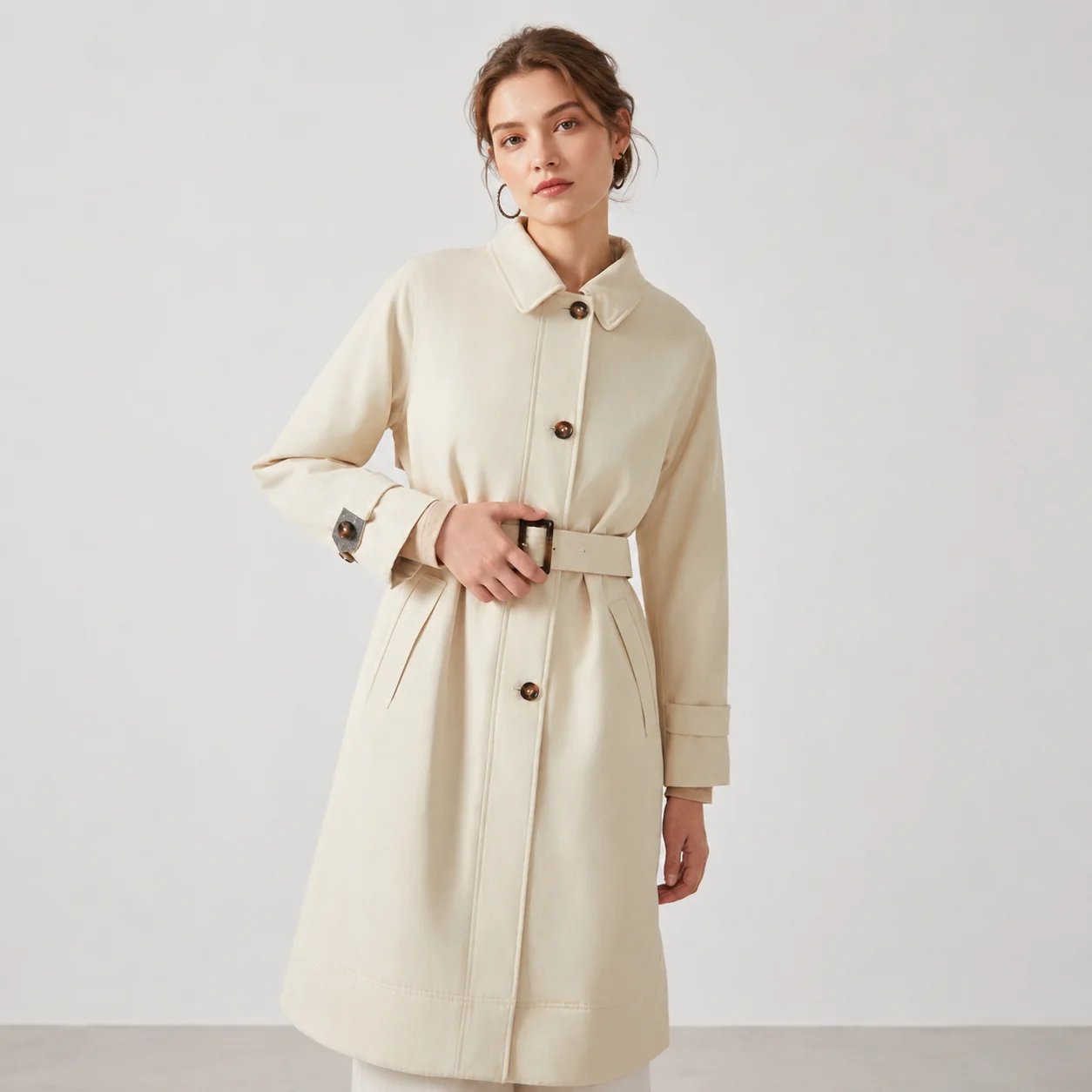 K2536W 50% Baumwolle Windjacke Luxus Damenbekleidung Herbst Damen Langer Trenchcoat