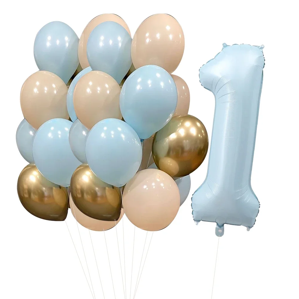 Ballons en latex de la série bleue pour bébé, 40 pouces, 1 ensemble, en aluminium, pour fête préChristophe, joyeux anniversaire, fournitures de décoration
