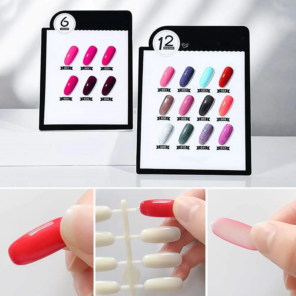 120 punte per unghie finte per esposizione dei colori delle unghie, punte per nail art finte per campioni di colori per unghie con smalto gel UV, campioni di organizzazione