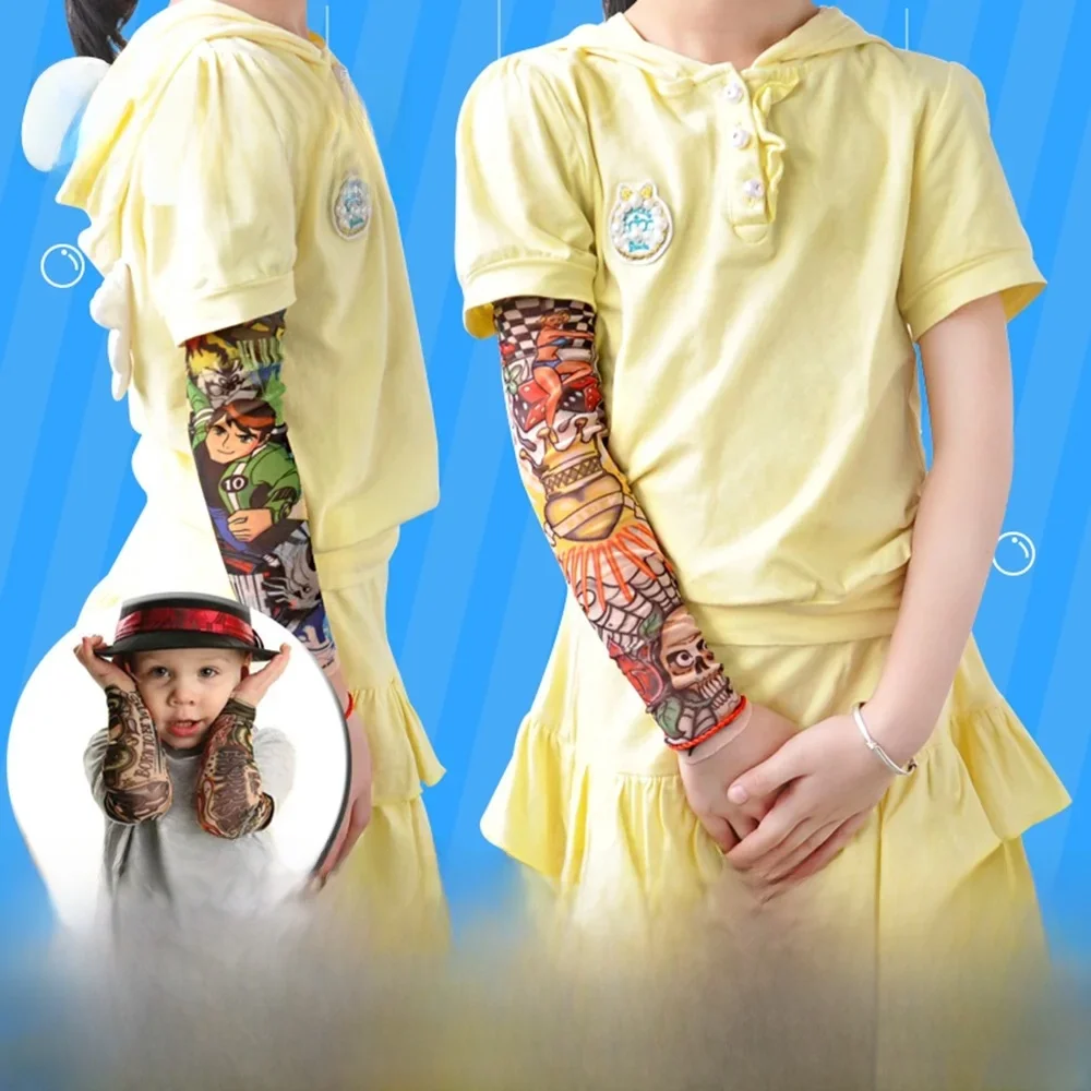 AliExpress HKXY GLOVES 6 Pcs Tattoo Sleeves Kids UV Protection Breathable Elastic Summer Arm Warmers For Boys Girls Cycling Children Arm Tattoo Cover