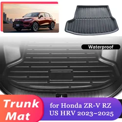 Car Trunk Mat for Honda ZR-V ZRV RZ US HR-V 2023~2025 Luggage Rug Tray Waterproof Cargo Boot Pad Liner Carpet Cover Accessories