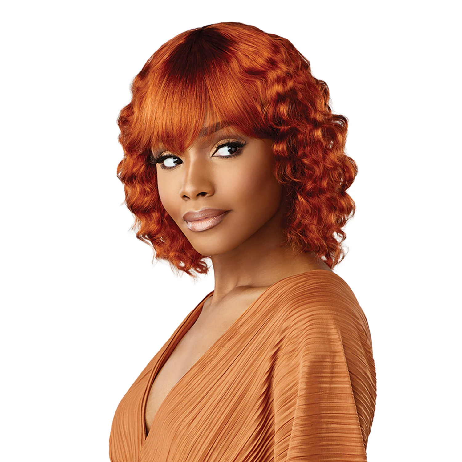 

Парик из человеческих волос Sensationnel, коллекция Empire Bob с челкой, волнистая стрижка, 12 дюймов