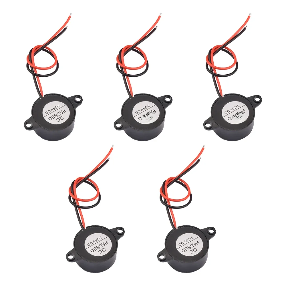 Alarme de sonnerie électronique piézo-électrique durable 3-24V 95DB, bipeur sonore continu pour fourgonnette de voiture Ardu37, DC3-24V SFM-20B, 1 PC, 5PCs