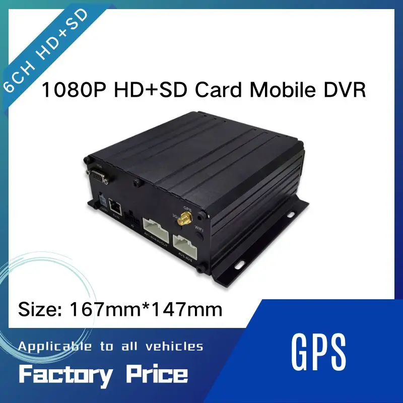 LSZ 6 Channel GPS Track Wifi 1080P AHD SD Vehicle Mobile Vehicle Car DVR Video Recorder Real-Time Remote View On PC