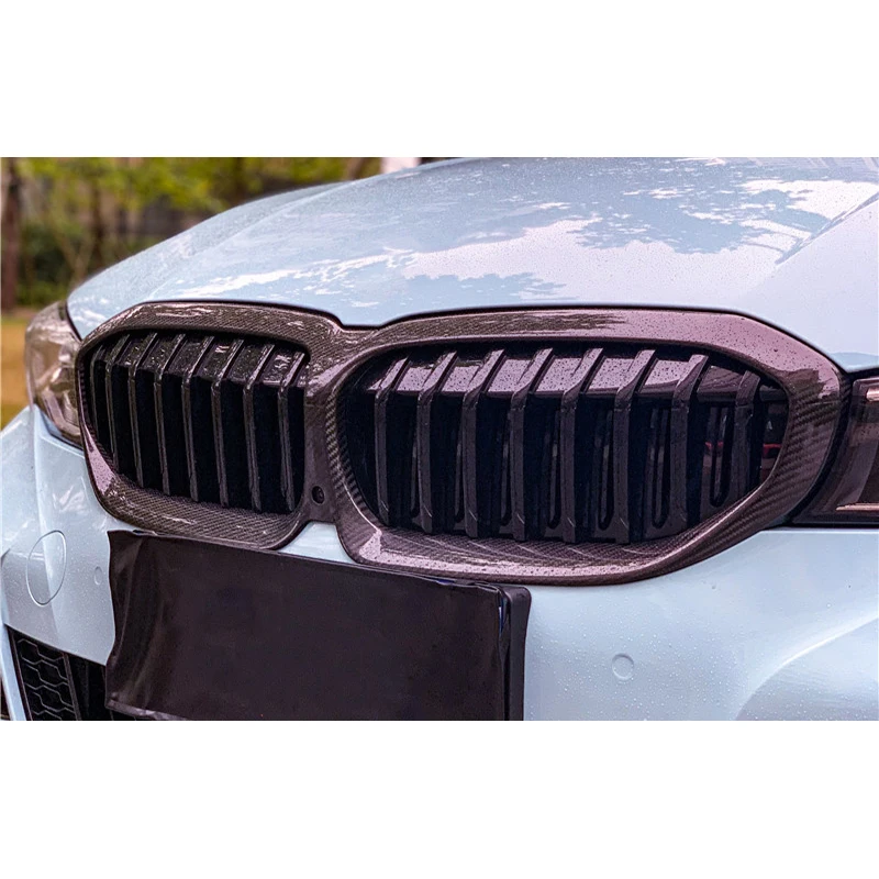 Carbon Fiber Front Air Grille Frame Trim For BMW 3 Series G20 G28 2019-2022 Upgrade Body kit Car Accessories