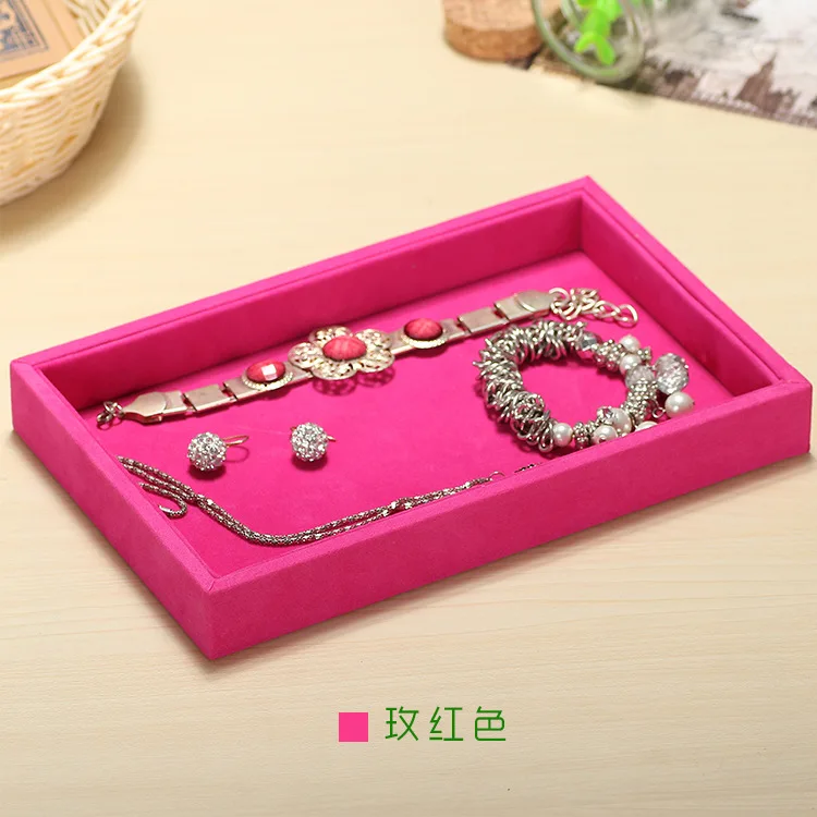 Jewelry Display Tray Suede Storage Box Jewelry Organizer Woman for Putting Ear Studs Earrings Rings, Pendant and Necklace