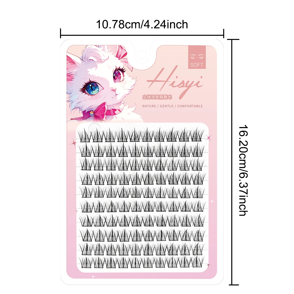 3D うっすらとしたつけまつげ – DIY 粘着式、接着剤内、簡単に貼り付け、再利用可能、柔らかく、軽量、自然なふわふわの外観 Dai 用