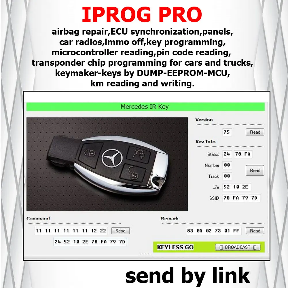 IPROG pro car airbag repair ECU synchronization key programming microcontroller reading car service repair auto diagnostic