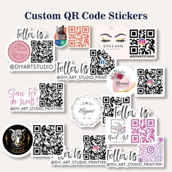 Customizable Cute Instagram stickers with social media QR code Printable funny stickers with logo thank you label stickers 2024