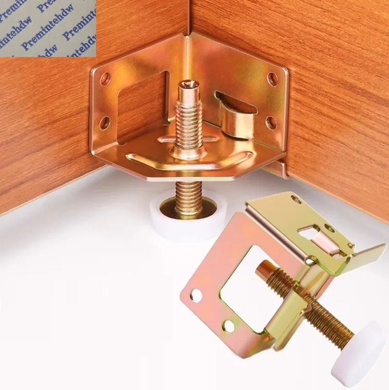 12個入りスチール製コーナーレベリングフィート、l字型ブラケット付きクローゼットワードローブレベラー