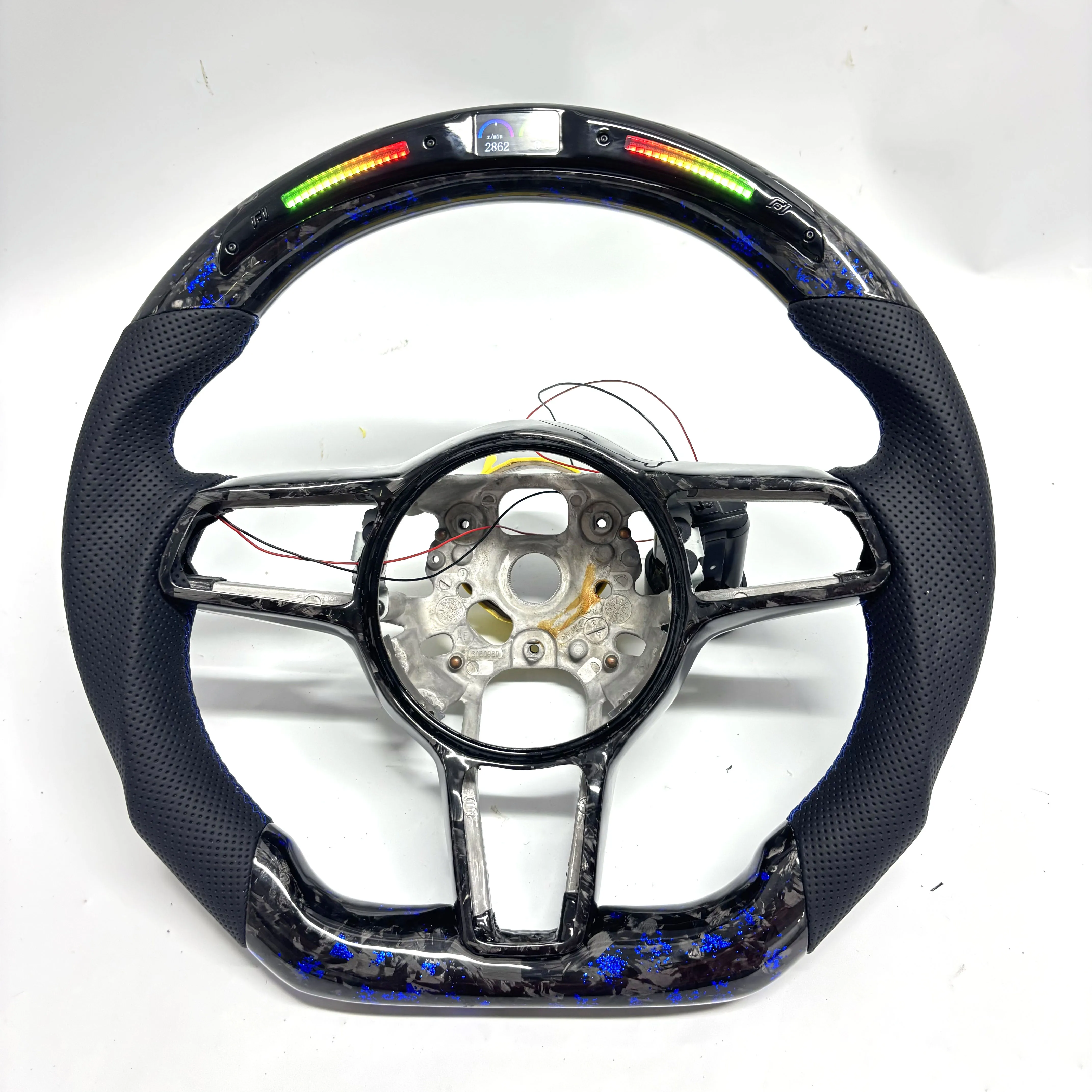 

Светодиодный кожаный руль из углеродного волокна для Porsche Cayenne Macan Panamera 911