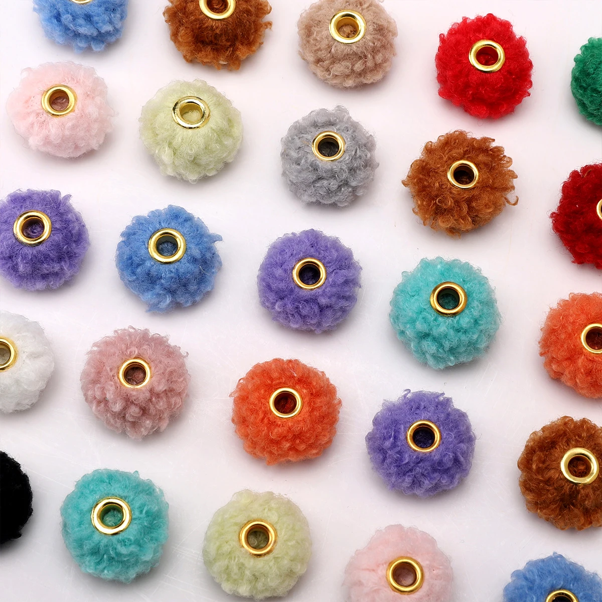 2pcs18x13mm Plush Ball Bead Pendant Fluffy Ball Spaced Bead Jewelry Used for Jewelry Making DIY Necklace Pendant Earrings