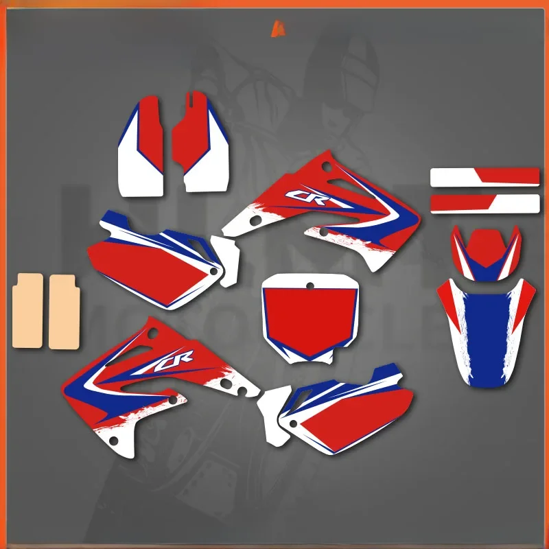 HLMT TEAM GRAPHICS & BACKGROUND DECAL STICKER Kit dla Honda CR85R CR85 2003-2009 2010 2011 2012 CR 85 85R — zdjęcie 2