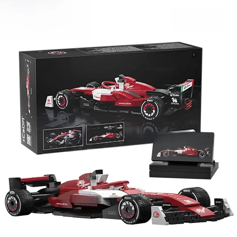 1:24 Alfa Romeo Formule-1 Racewagen F1 Racewagen C42 Sportwagen Model Bouwstenen Stad Racewagen Bakstenen speelgoed Kid Gift - afbeelding 2