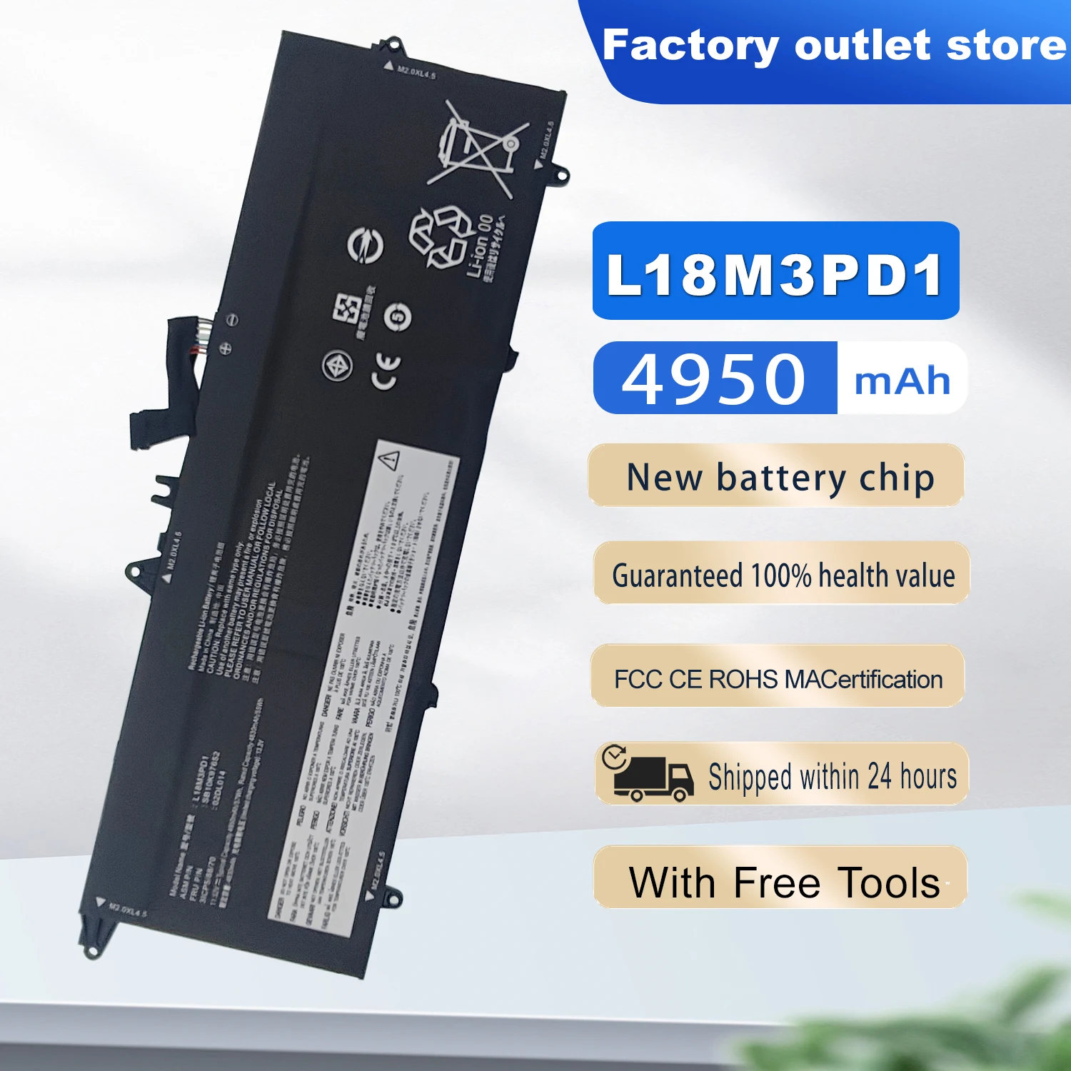 DXT New L18M3PD1 L18C3PD2 Battery For Lenovo ThinkPad T14S T490S T495S Series L18C3PD1 L18L3PD1 L18M3PD2 02DL013 02DL01 57WH