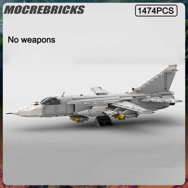 WW II Military Series Sukhoi Su-24 Armed Aircraft Assembling Building Blocks Model DIY Children Toys Creative Puzzle Brick Gifts