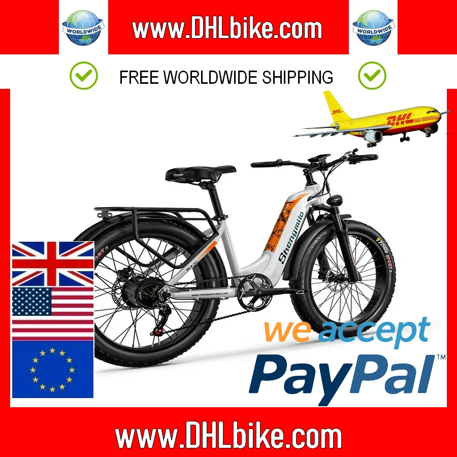 Sheng milo mx06 Stadt Elektro fahrrad 1000w Stadt fahrrad Fett Fahrrad Elektro 26 "E-Bike 48v 10.4ah Batterie Erwachsenen E-Mountainbike