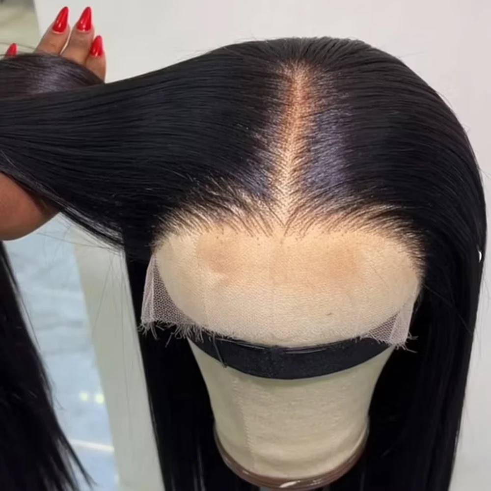 Parrucche con frontale in pizzo HD, capelli lisci, pre-pizzicate, densità 200%, parrucche con frontale in pizzo 13x4, parrucca in capelli umani lisci senza colla per donna