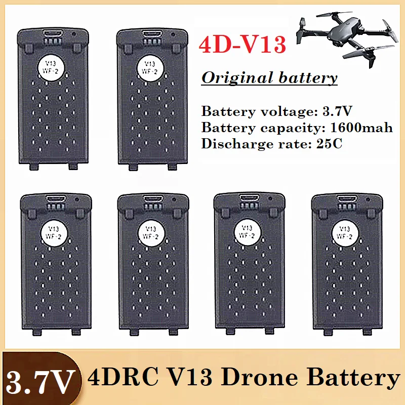 Original 3.7V 1600mAh Lipo Battery For 4DRC V13 4D-V13 Folding Four HD Aerial Photography Remote Control Drone UAV Parts 3.7V
