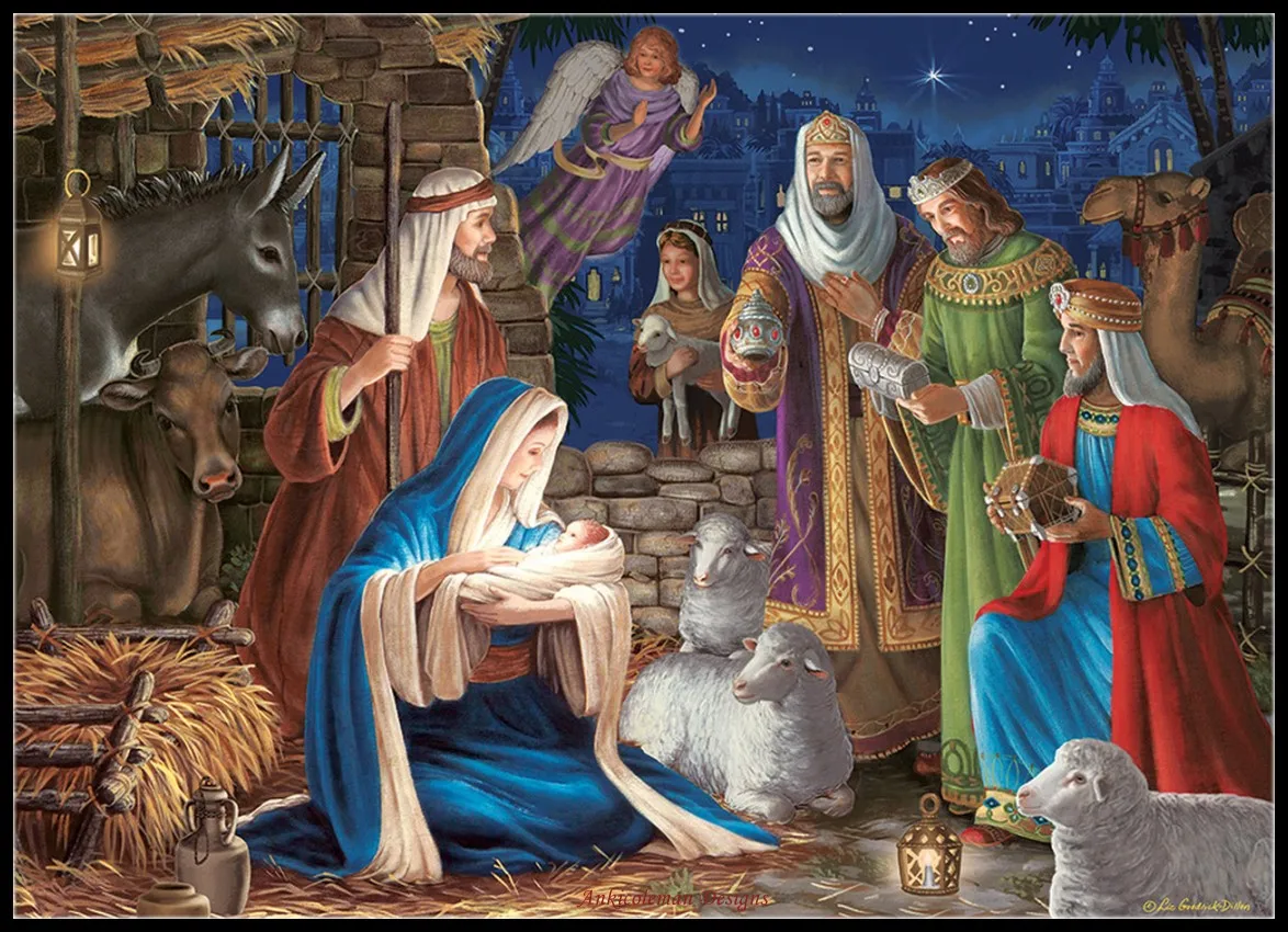 Miracle in Bethlehem - Counted Cross Stitch Kits - DIY Handmade Needlework Embroidery 14 CT Aida Sets DMC Color