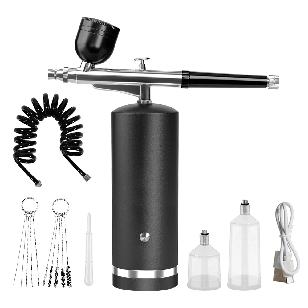 Airbrush-Nagelgerät mit Kompressor, tragbares Airbrush-Set für Nagelkunst, Malerei, Bastelarbeiten, Modelle, Kuchendekoration, Make-up, Airbrush-Kit mit Kompressor, Mini-Spritzpistole