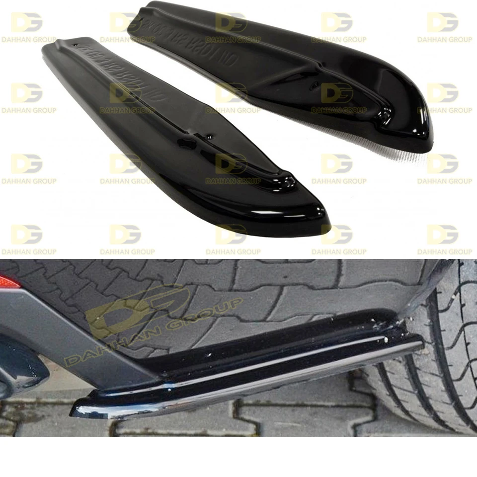 Skoda Octavia MK3 2012 - 2020 vRS Rear Bumper Corner Flap Extension Side Splitters Set Left and Right Piano Gloss Black Plastic