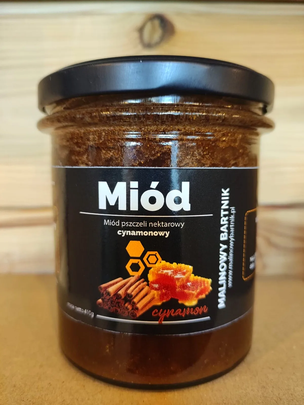 MIÓD Z Cynamonem Cynamonowy 410g Nektarowy Kremowany Nasze Polskie Pasieki