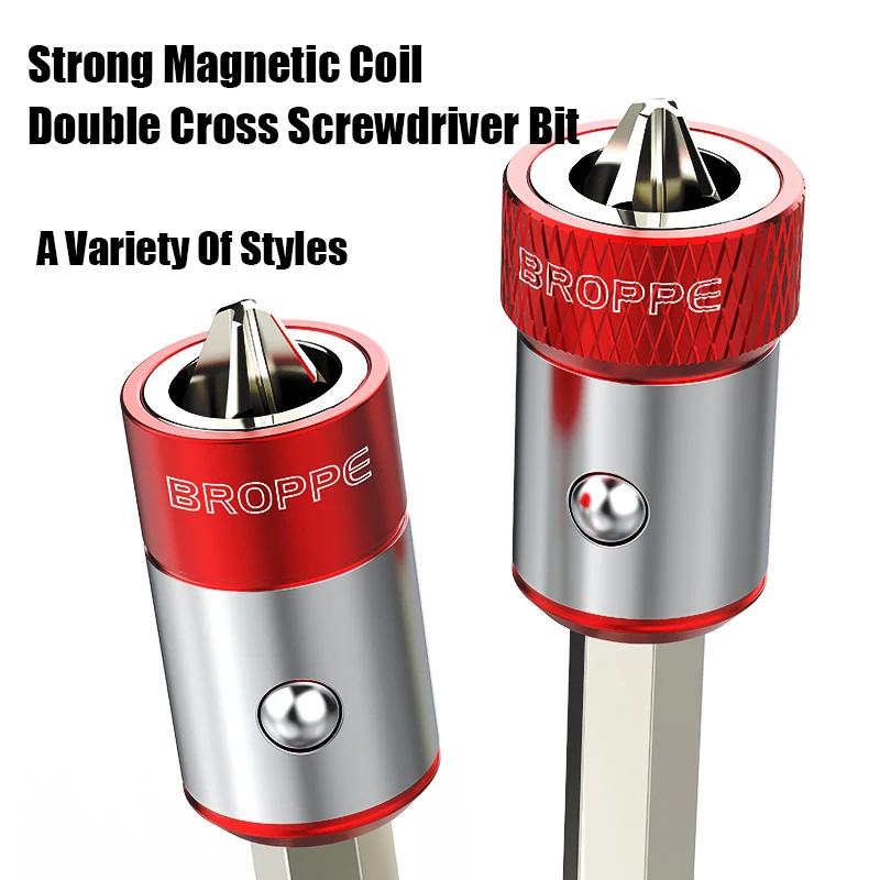 

High Quality Strong Magnetic Coil Double Cross Screwdriver Bit Electric Screw Driver Bit Magnetizer Aluminum Alloy Magnetic Ring