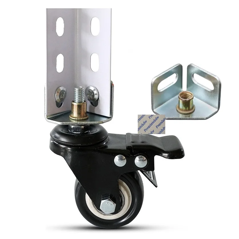 Imagem -02 - Aço Carbono m8 Suporte Conector Faça Você Mesmo Slotted Angle Rack Caster Pcs