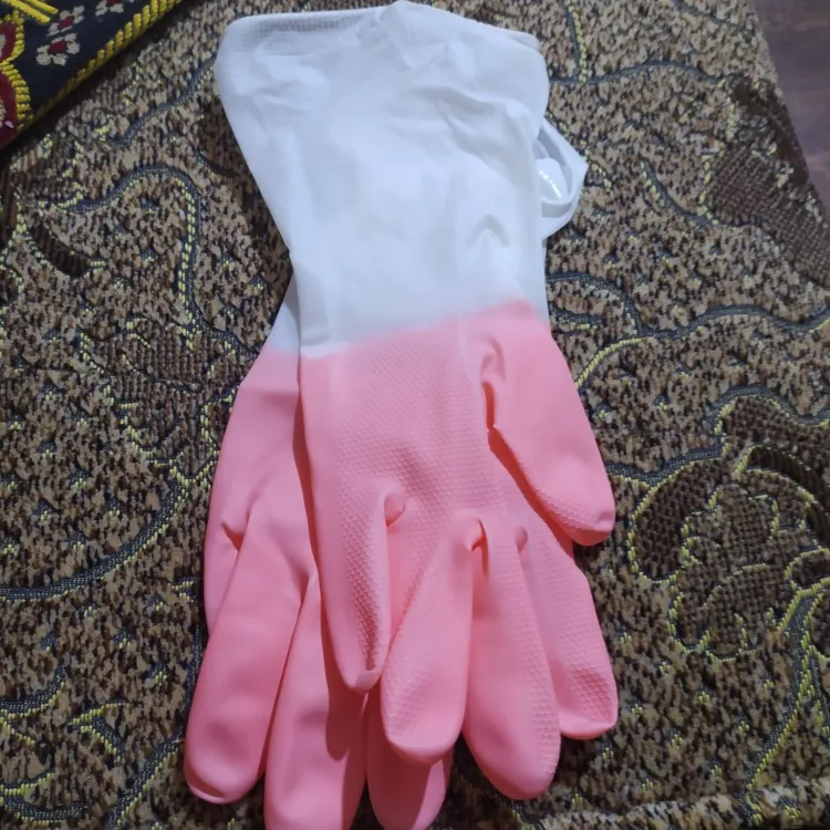 Household Dishwashing Gloves Women Washing Clothes Waterproof Rubber Gloves Thin Household Brush Bowl Latex Gloves #2723 photo review
