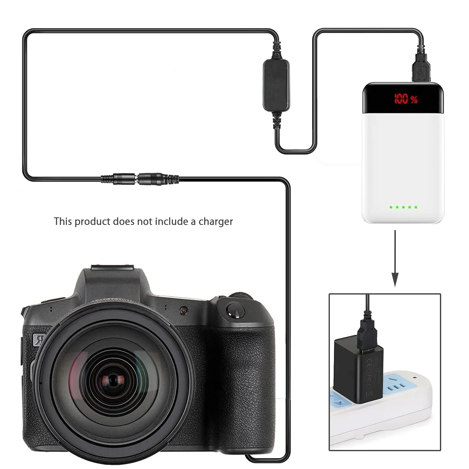 KUTOU ładowarka DR-E18 imitacja baterii przewód zasilający USB zestaw do wymiany ACK-E18 AC Adapter do canona Rebel T7i SL2 EOS 200D 750D