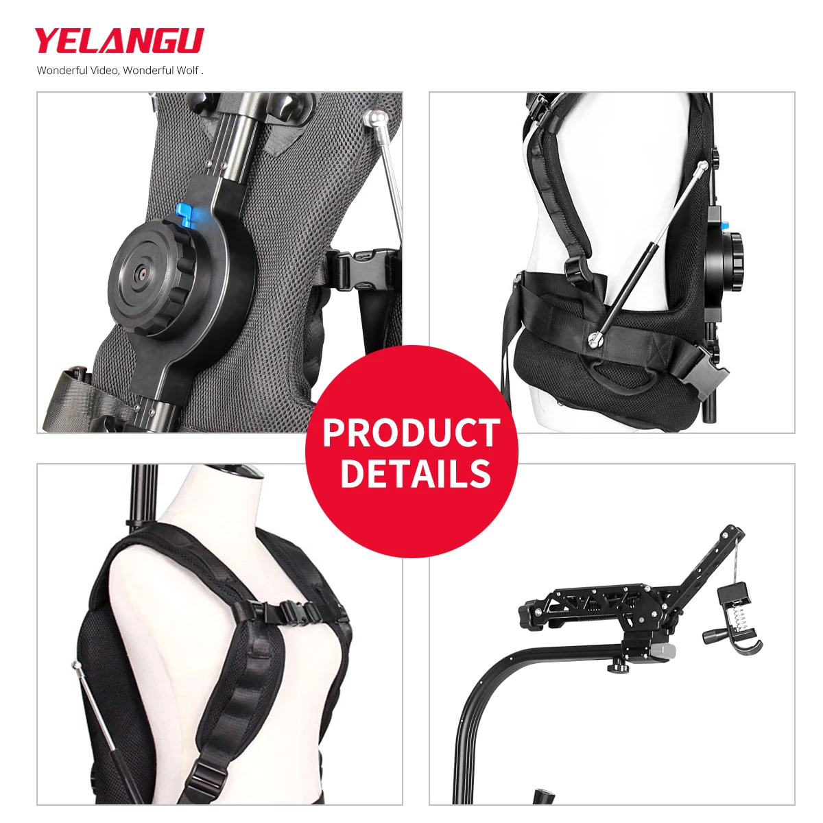 YELANGU Max Loading weight 18kg Easy Bear Rig B1 Steadycam + Secerene a set for 3 Axis Gimbal Handheld Stabilizer