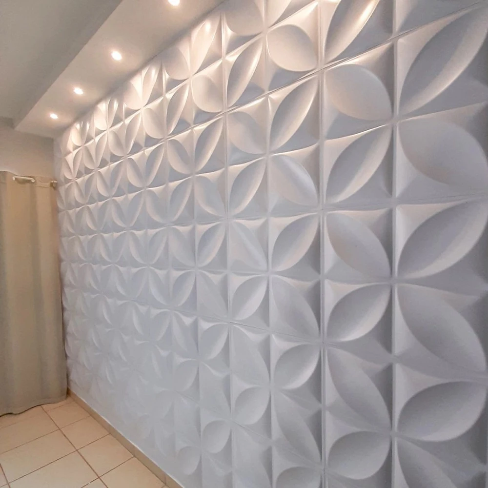 Kit 40 Pvc Boards 3D Decorative Wall Coating 25 cm